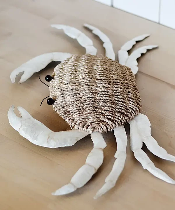 Woven Capiz Crab Wall Decor