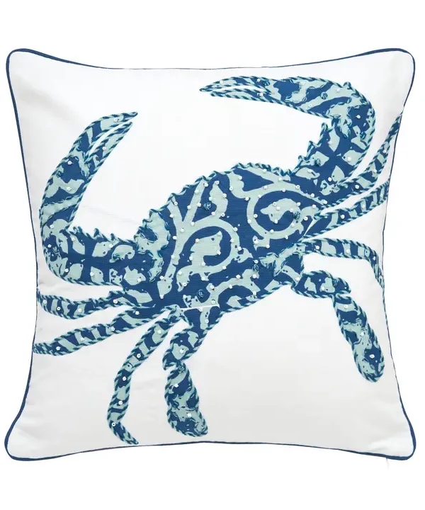 Coastal Crab Throw Pillow