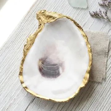 Gilded Oyster Shell Jewelry Dish