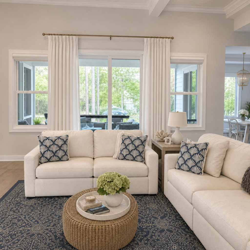 Home decorating project — coastal great room