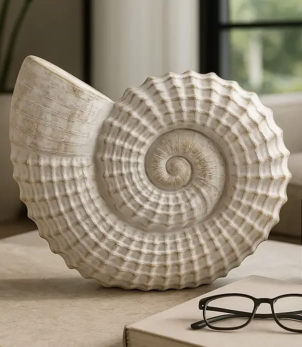 White Woven Shell Sculpture