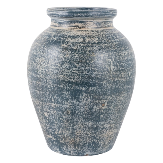 Ceramic Vase Blue and Cream