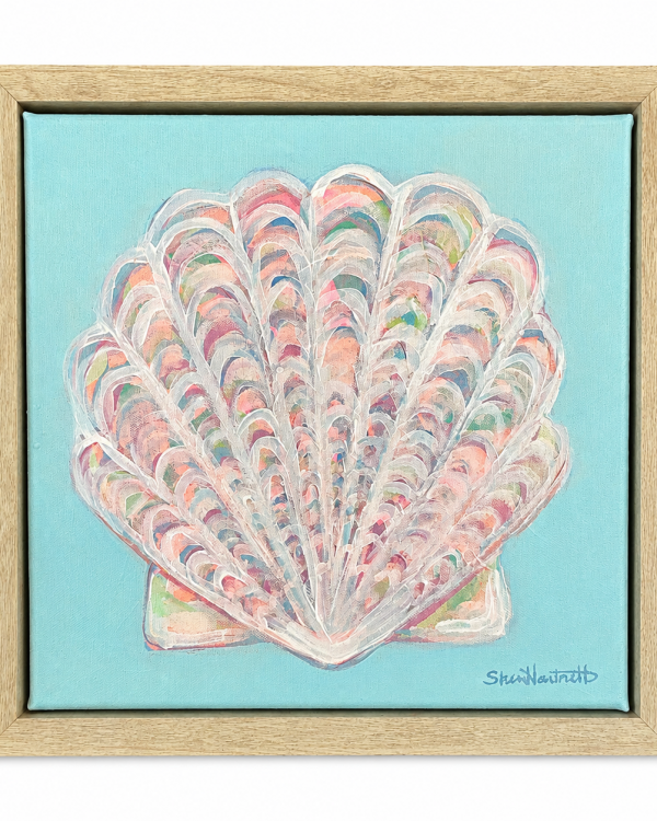 Original Seashell Painting Coastal Wall Art
